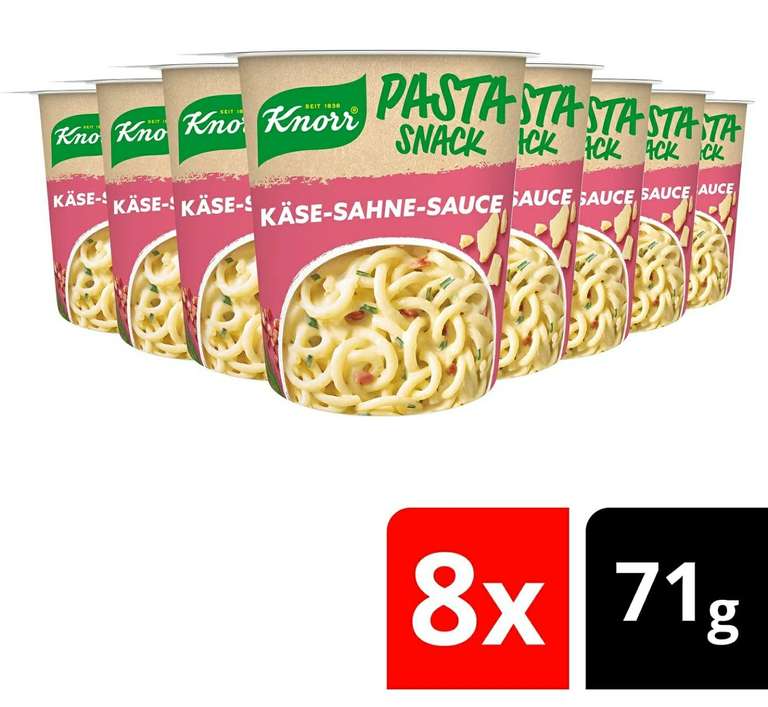 Knorr Pasta Snack Käse-Sahne-Sauce 8er Pack (8 x 71 g) sparabo