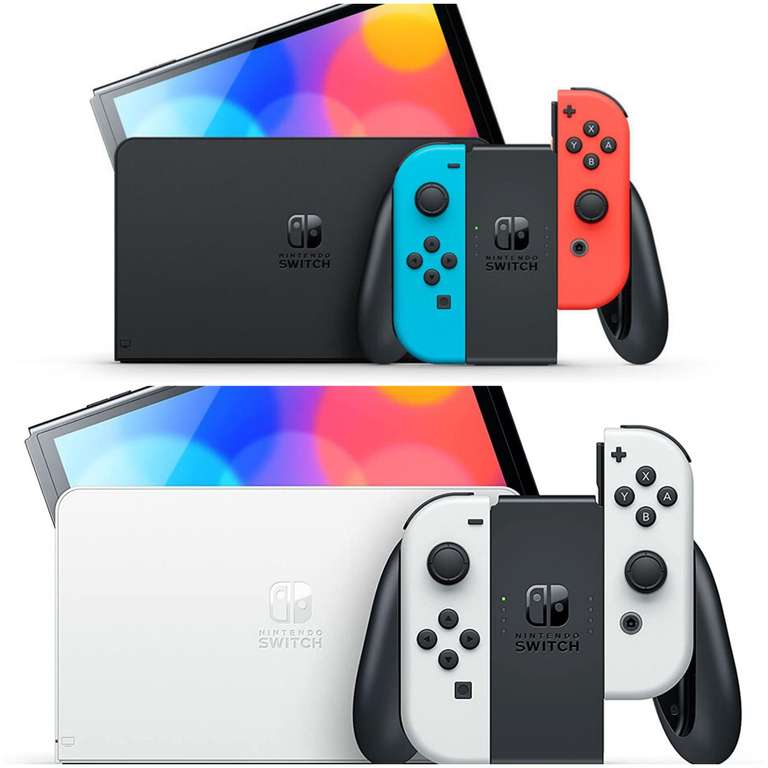 Nintendo Switch Oled Modell Sammeldeal Neonrot/Neonblau und Weiss (Amazon.fr)