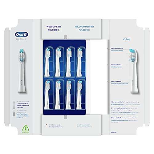 Oral-B Pulsonic Clean Aufsteckbürsten für Schallzahnbürste, 8 Stück (SparAbo) bis 19,54€