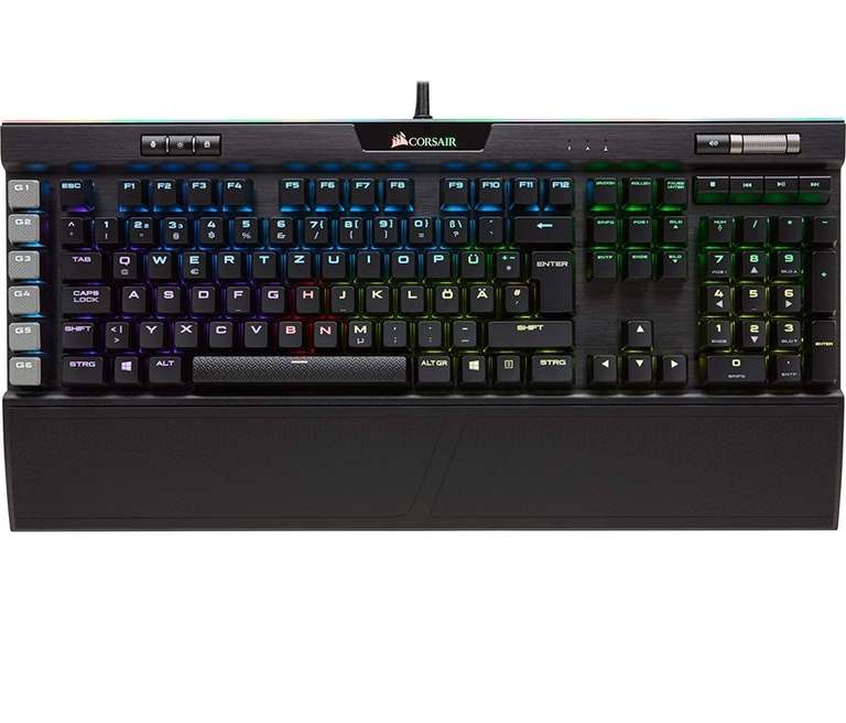 Corsair K95 RGB Platinum Mechanische Gaming Tastatur (Cherry MX Speed: Schnell und Hochpräzise, Multi-Color RGB Beleuchtung, Qwertz) schwarz