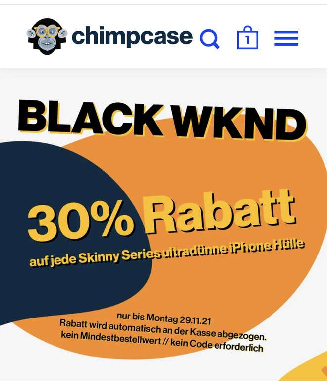 Chimpcase Iphone Hülle black wknd 30% auf Skinny Series