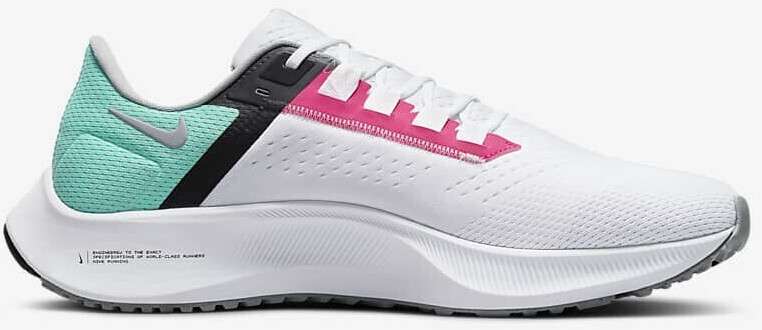Herren Laufschuhe : Nike Pegasus 38 Weiß/Türkis Gr. 40.5 - 49.5 wo 44.5 (Neutral, Daily Trainer, 10mm Sprengung, 272g)