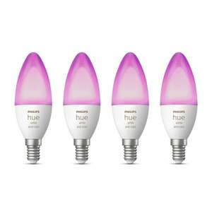 Philips Hue Bluetooth White & Color Ambiance LED E14 5,3W 470lm Viererpack