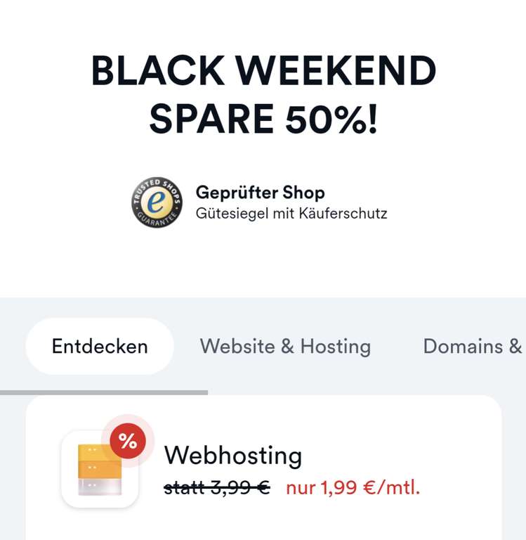 Webhosting & Wordpress Hosting -50%