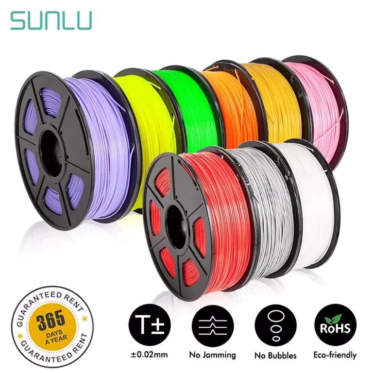 Sunlu PETG Filament für 15,81€ und Versand aus Deutschland, ab 3 Rollen 14,78€ pro Rolle