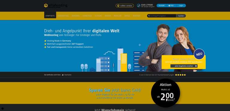 Black Friday - Webhosting bei Alfahosting ab 2,00€ mtl. inclusive 3x .de Domain!!