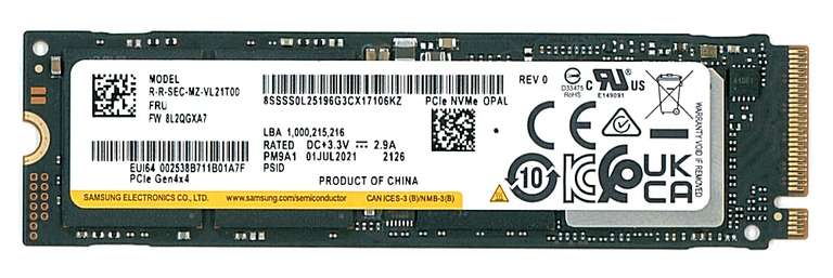 [CampusShop | B-Ware] Samsung PM9A1 1TB SSD (OEM-Version der 980 Pro) | NVMe M.2-2280 PCIe 4.0 (bis zu 7.000 MB/s) | 36 Monate Garantie