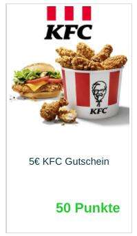 Lieferando - 50 Treue Punkte gegen 5€ KFC tauschen (personalisiert)