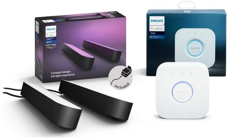 Philips Hue White and Color Ambiance Play Lightbar 2-er Pack inkl. Hue Bridge