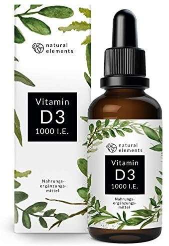 Natural Elements Vitamin D3-1000 I.E. pro Tropfen - 50ml (Versand kostenlos durch PRIME)
