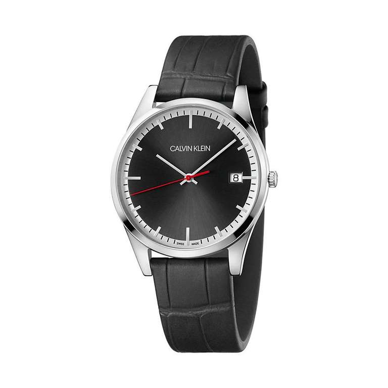 Calvin Klein Armbanduhr K4N211C1 40mm Quarz-Uhrwerk Saphir Lederarmband schwarz
