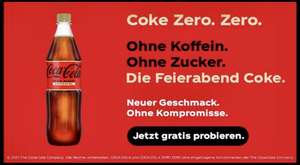 [Couponplatz] GRATIS Coca Cola Zero Koffeinfrei 1 Flasche (0,5 oder 1,0 oder 1,5 Liter) via Ausdruckcoupon