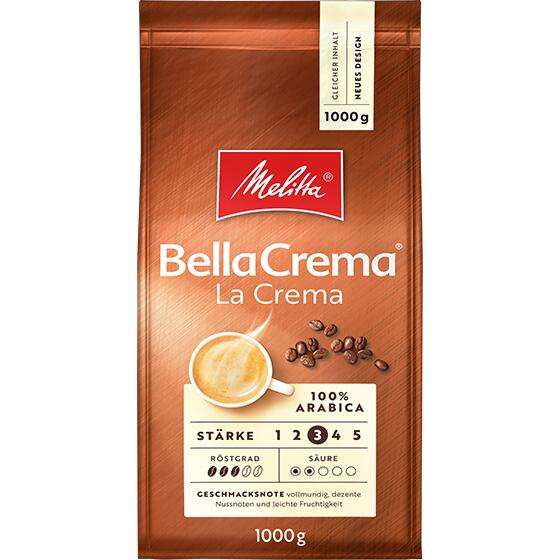 Melitta BellaCrema LaCrema 1kg Kaffeebohnen Kaffee Ganze Bohne
