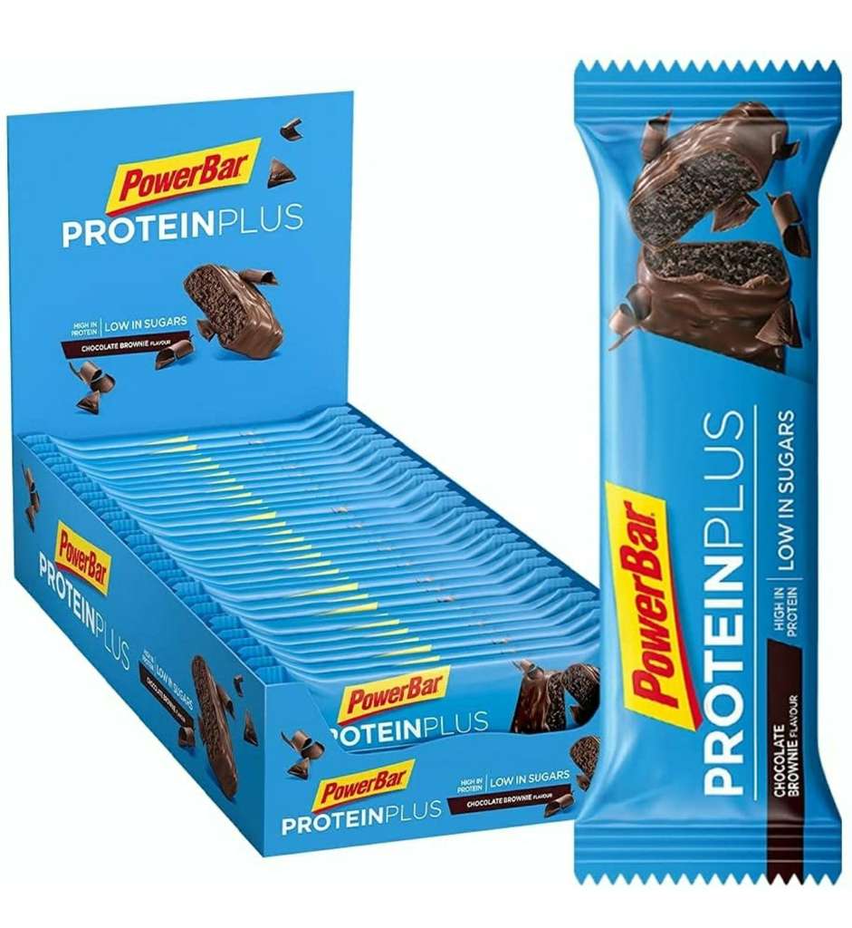 PowerBar Protein Plus Riegel 0,64€ per Stück mit nur 107 Kcal - Low Sugar Eiweissriegel (30 x 35g) Sparabo