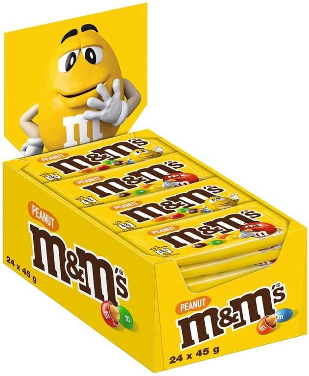 [Prime] M&M'S Peanut | Schokolinsen mit Erdnusskern | Großpackung Schokolade | 24 Packungen (24 x 45g)