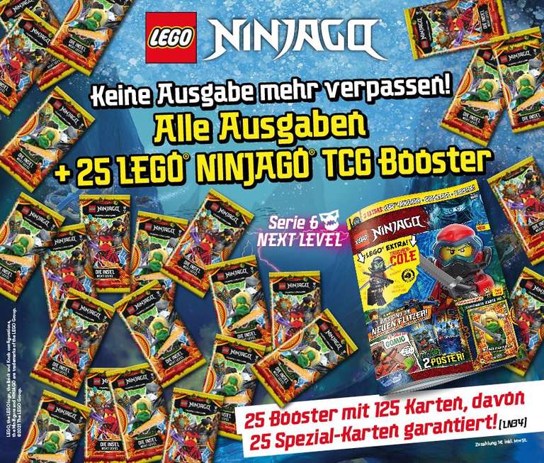 [Blue-Ocean] Lego Ninjago Magazin im Abo inkl. 25 TCG Booster Packs