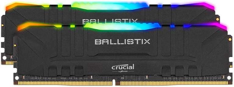 Crucial Ballistix RGB 32GB (2x16GB) Gaming Arbeitsspeicher-Kit (DDR4-DRAM, 3200 MHz, CL16) Schwarz oder Rot