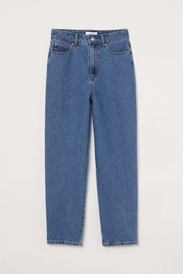 H&M Mom High Ankle Jeans Blau (Gr. 34, 36, 42, 46), 100 % Baumwolle