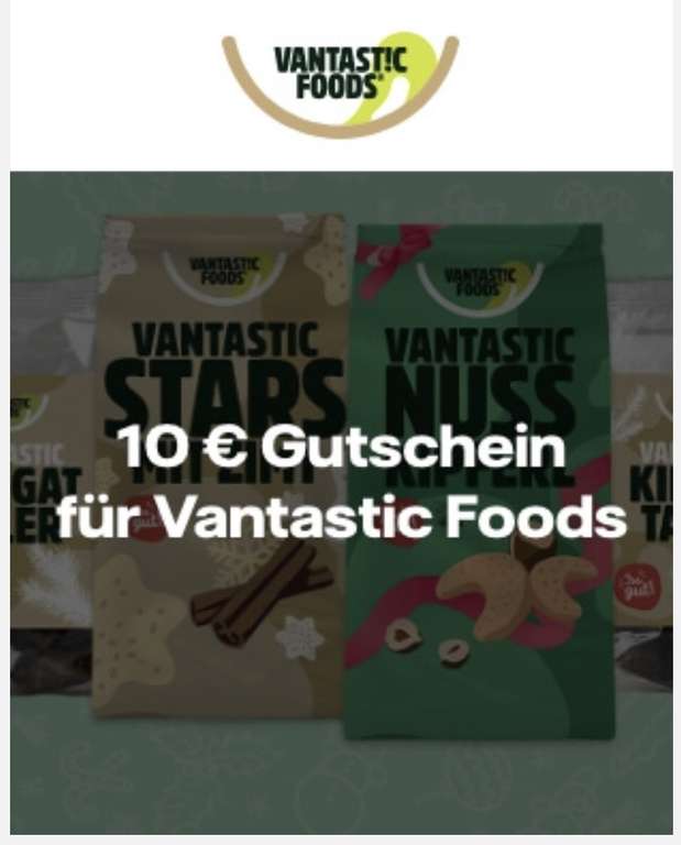 [Vattenfall Kunden] 2x 10€ Gutschein Vantastic Foods (kein MBW)