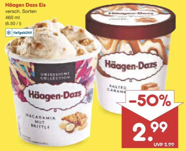 Häagen Dazs Eis verschiedene Sorten je 2,99€