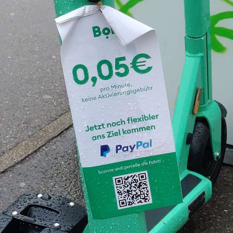 Bolt E-Scooter 0€ Entsperrungsgebühr, 0,05€ / Min (Lokal Reutlingen)