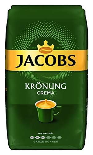 Jacobs Kaffeebohnen Krönung Crema, 1 kg Bohnenkaffee [Prime Sparabo + 10% Gutschein aktivieren]