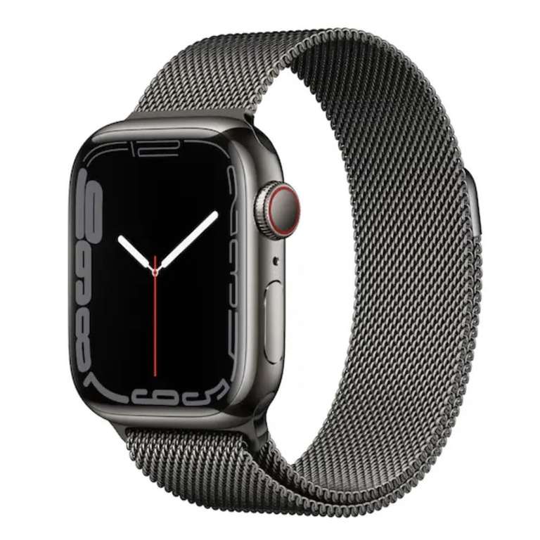 Apple Watch 7 41mm Edelstahl Graphit Milanaise Armband