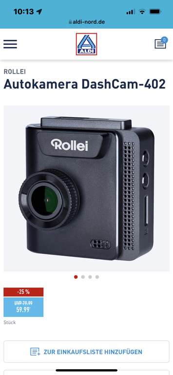 Autokamera DashCam-402 Rollei bei Aldi Nord (Lokal Aldi Nord)