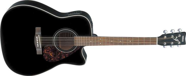 Yamaha FX370C Black, Einstiegs-Westerngitarre mit Cutaway und Tonabnehmersystem [Klangfarbe]