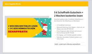 5€ Schaffrath Gutschein umsonst (Rheinische Post digital Testabo 2 Wochen, Bezug endet Automatisch)
