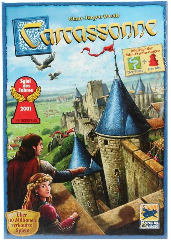 [Prime] Asmodee Carcassonne (Auflage 2018), Grundspiel, Brettspiel, Spiel des Jahres 2001, BGG 7,4 BESTPREIS
