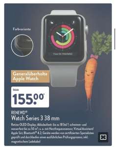 Bei Aldi gibt es die Apple Watch Series 3 38 mm (generalüberholt)