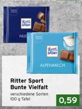 [lokal CAP Märkte] Ritter Sport Schokolade 100g Tafel(n) verschiedene Sorten