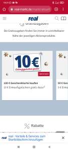 [REAL] Beim Kauf einer Gutscheinkarte im Wert von 100€ eine 10€ Geschenkkarte dazu