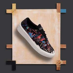 CONVERSE X Basquiat Skid Grip OX Sneaker schwarz/bunt (Gr. 36 // 37,5 - 40 // 44 - 44,5)