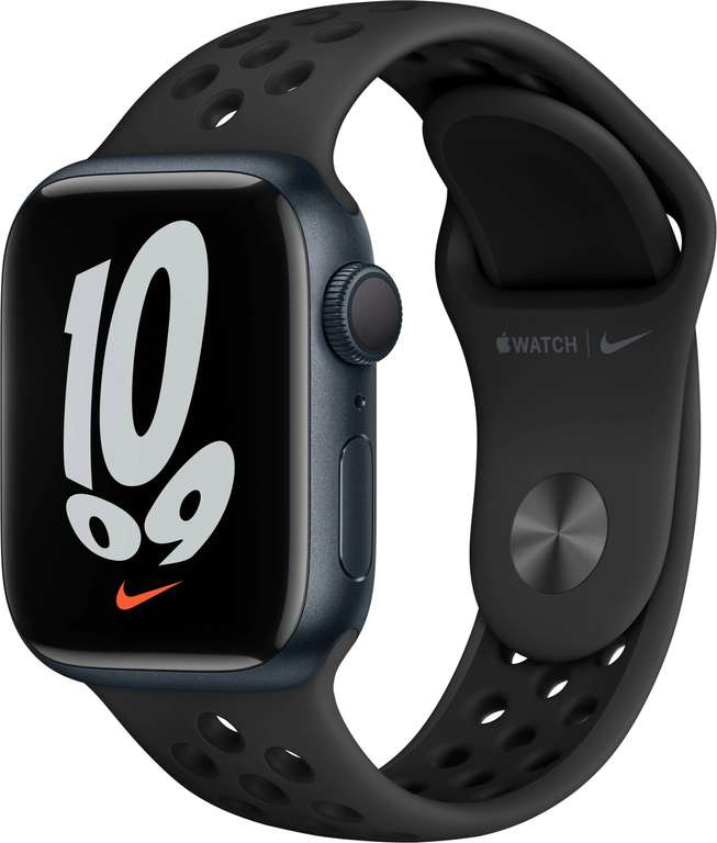 Apple Watch Series 7 Nike GPS 41mm Aluminium Mitternacht Sportarmband Schwarz für 391,71€ inkl. Versandkosten