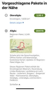 Komoot Region Allgäu kostenlos