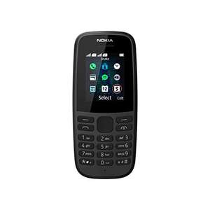 Nokia 105 Mobiltelefon (1, 8 Zoll Farbdisplay, FM Radio, 4 MB ROM, Dual-Sim) Schwarz, Version 2019 [Prime]