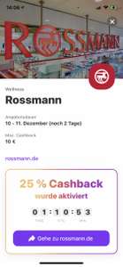 Rossmann - 25% Cashback (max. 10 €) via Vivid Insta-Cashback