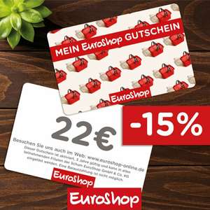 Euroshop Gutscheinkarte 22€ für 18,70€ (15% Rabatt) als Email Versand