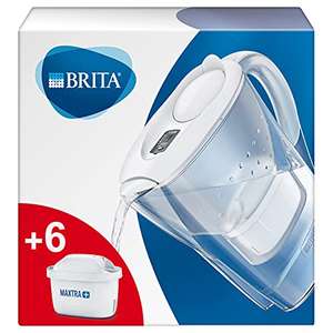 BRITA Wasserfilter Marella weiß inkl. 6 MAXTRA+ Filterkartuschen – BRITA Filter Starterpaket (Prime)