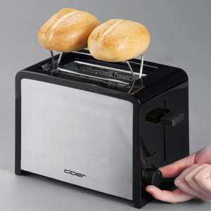 [Penny] Cloer 3210 Toaster 2 Toastscheiben Brötchenaufsatz Krümelschublade Edelstahl