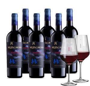 6 Flaschen Mezzacorona Di Notte Red Blend IGT Dolomiti 2018 + Sternschliff - Weissweinglas-Set (2 Gläser) für 29,90€ inkl. Versand