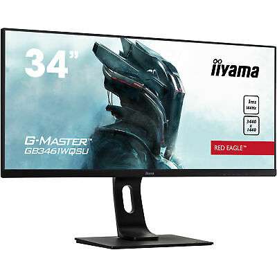 iiyama G-Master GB3461WQSU-B1 Gaming-Monitor UWQHD (IPS, 144 Hz, 4 ms, AMD FreeSync, adaptive Sync, HDMI, DisplayPort, VESA)