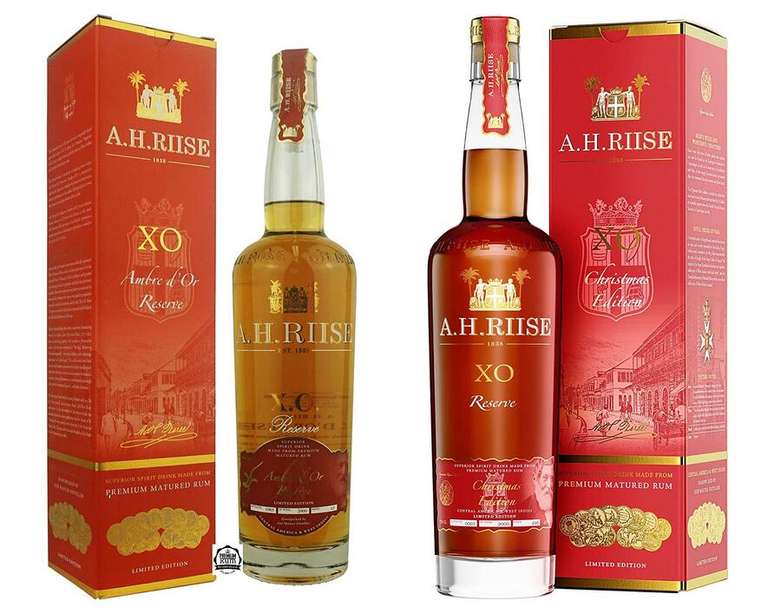 A.H. Riise XO Ambre d'Or Reserve Rum für 31.49€, A.H. Riise XO Reserve Christmas Rum für 35.99€