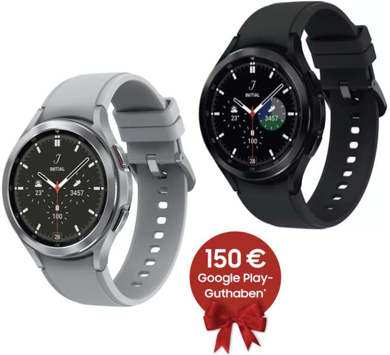 SAMSUNG Galaxy Watch4 Classic BT 46mm Edelstahl Smartwatch für 239€ inkl. Versandkosten + 150€ Google Play Guthaben! [Media Markt/Saturn]