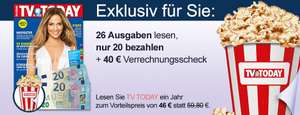 TV Today Zeitschrift 12 Monate für 46€ inkl. 40€ Verrechnungsscheck