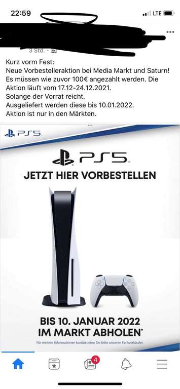 PlayStation 5 /Vorbestellen 499 Euro / 100 Euro Anzahlung