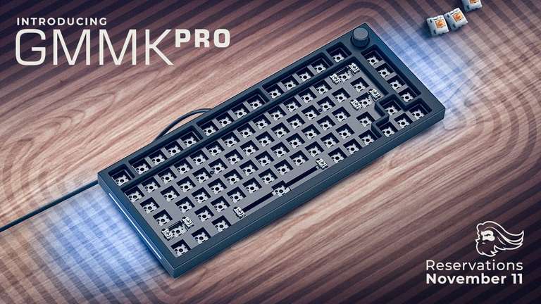 Glorious PC Gaming Race GMMK Pro Black Slate 75% TKL Tastatur - Barebone, ISO-Layout und ANSI Layout, schwarz/Silber