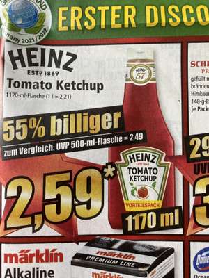 [Norma] Heinz Ketchup, 1170 ml Flasche